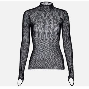 MUGLER X H&M Rhinestone-embellished mesh top XL